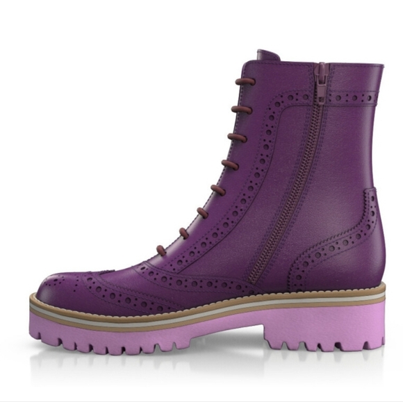 Girotti Brogue Purple Boots - Picture 5 of 5